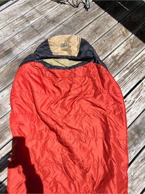 REI Pod Mummy Sleeping Bag Orange Black camping outdoor adult